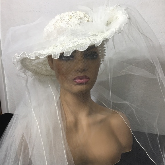 Bridal Wedding Hat w/ Veil and Train main image 11